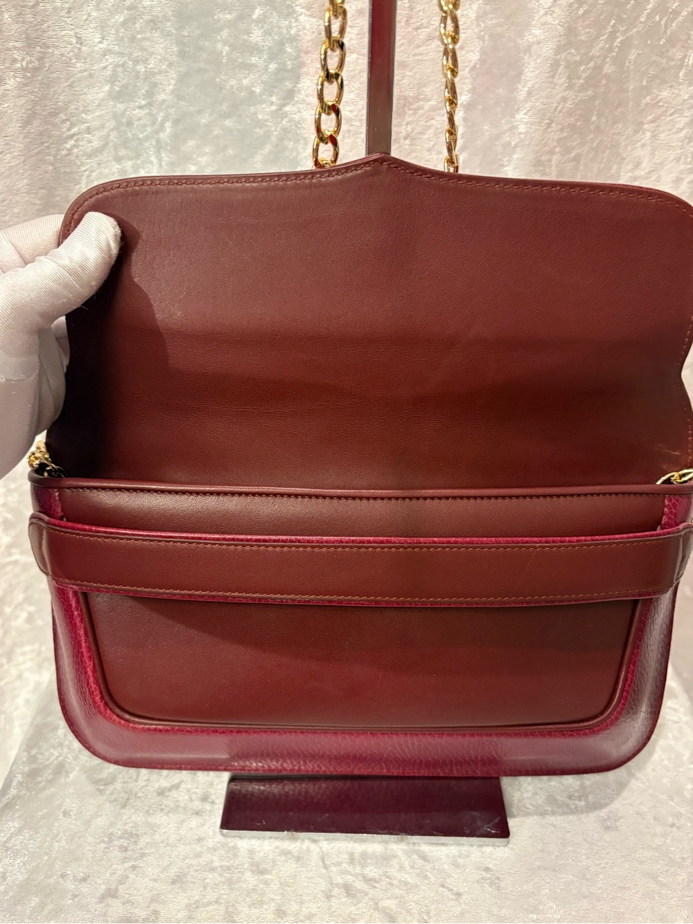 Cartier Must de Cartier Vintage Pebbled Leather Clutch Bordeaux COA - Picture 6 of 8